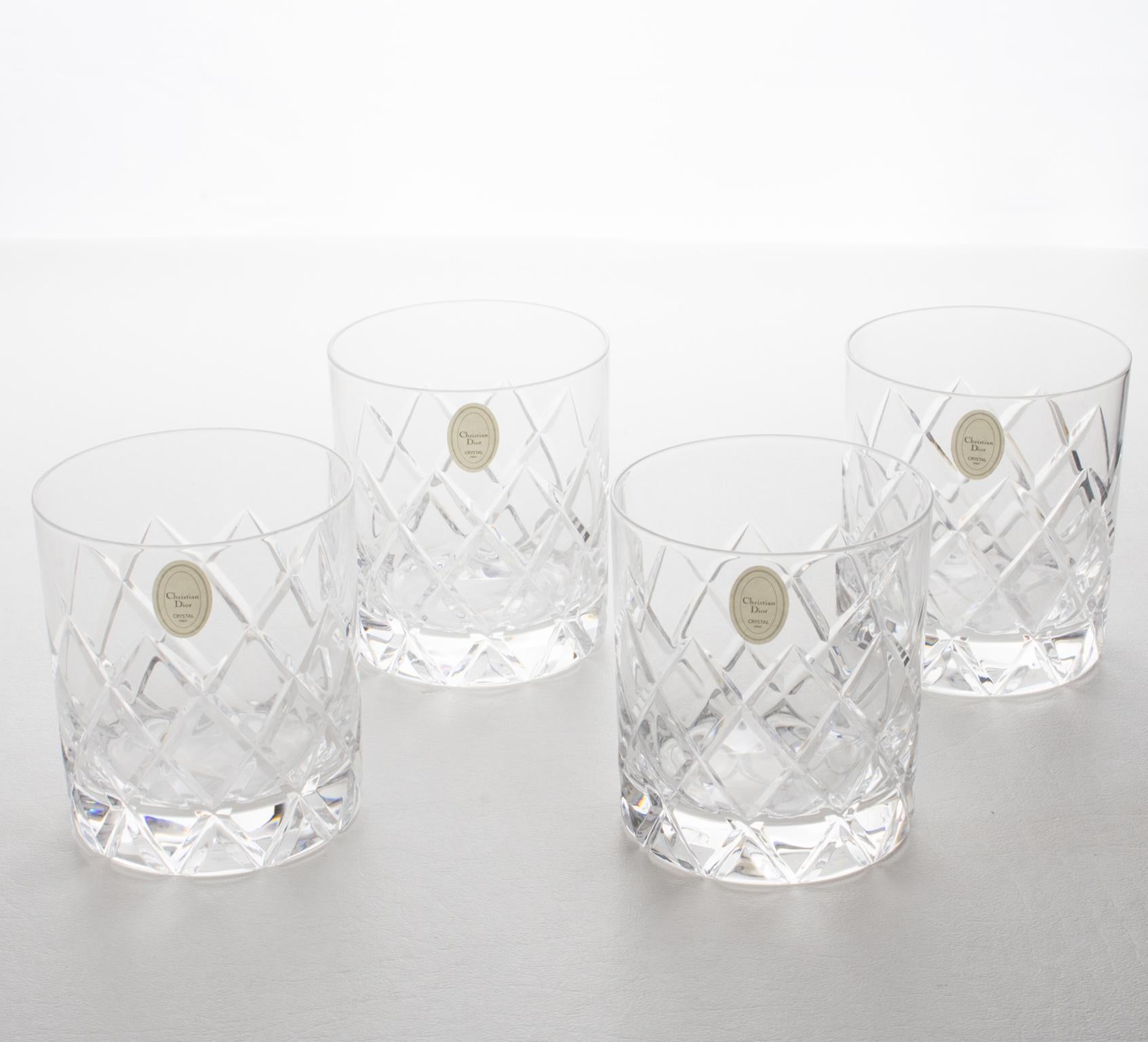 Christian Dior Crystal Decanter and Glasses Set, 5 pieces in Original Box, 1980s 8