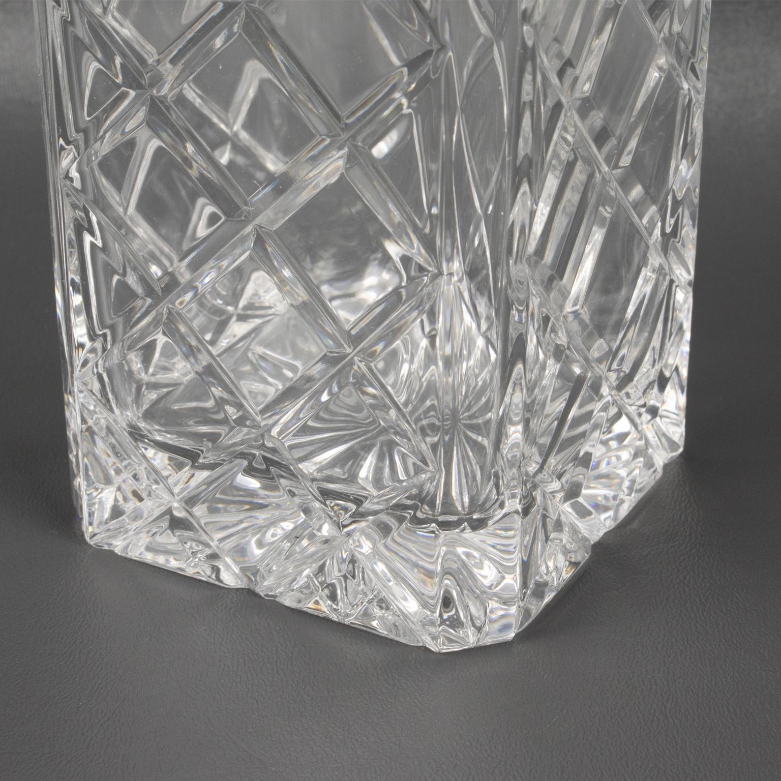French Christian Dior Crystal Decanter and Glasses Set, 5 pieces in Original Box, 1980s