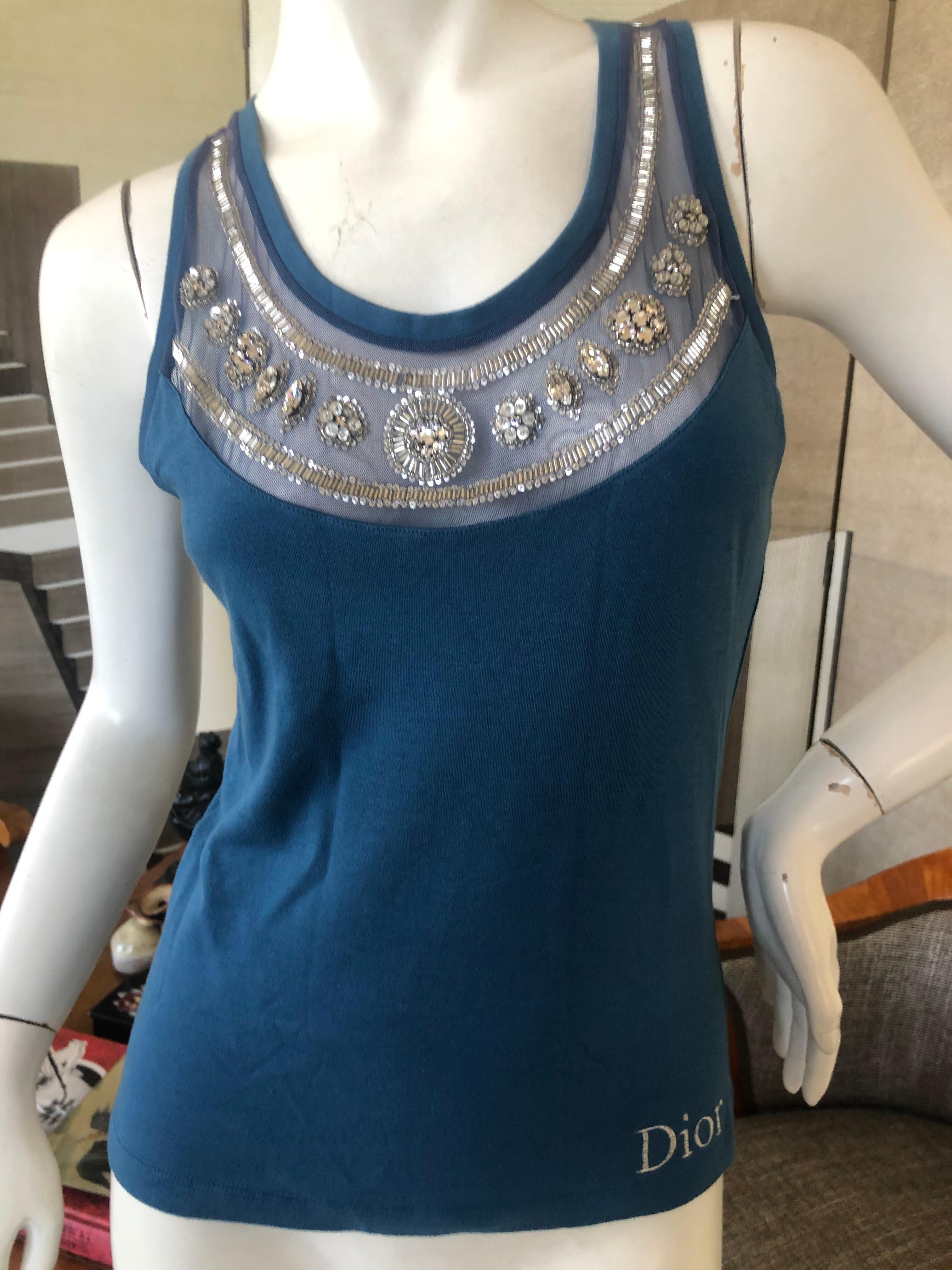 Christian Dior Crystal Embellished Evening Top by John Galliano In New Condition For Sale In Cloverdale, CA