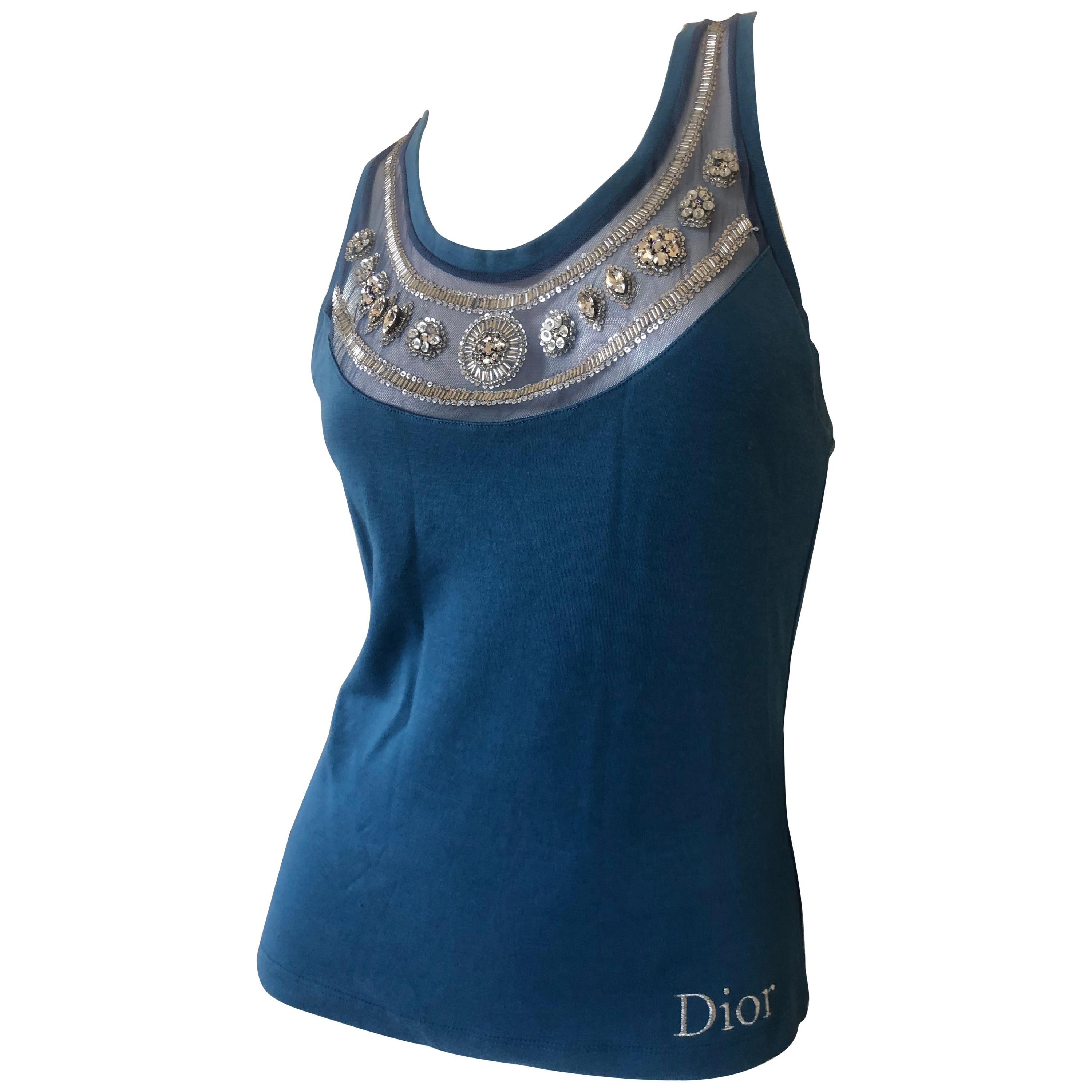 Christian Dior Crystal Embellished Evening Top by John Galliano For Sale