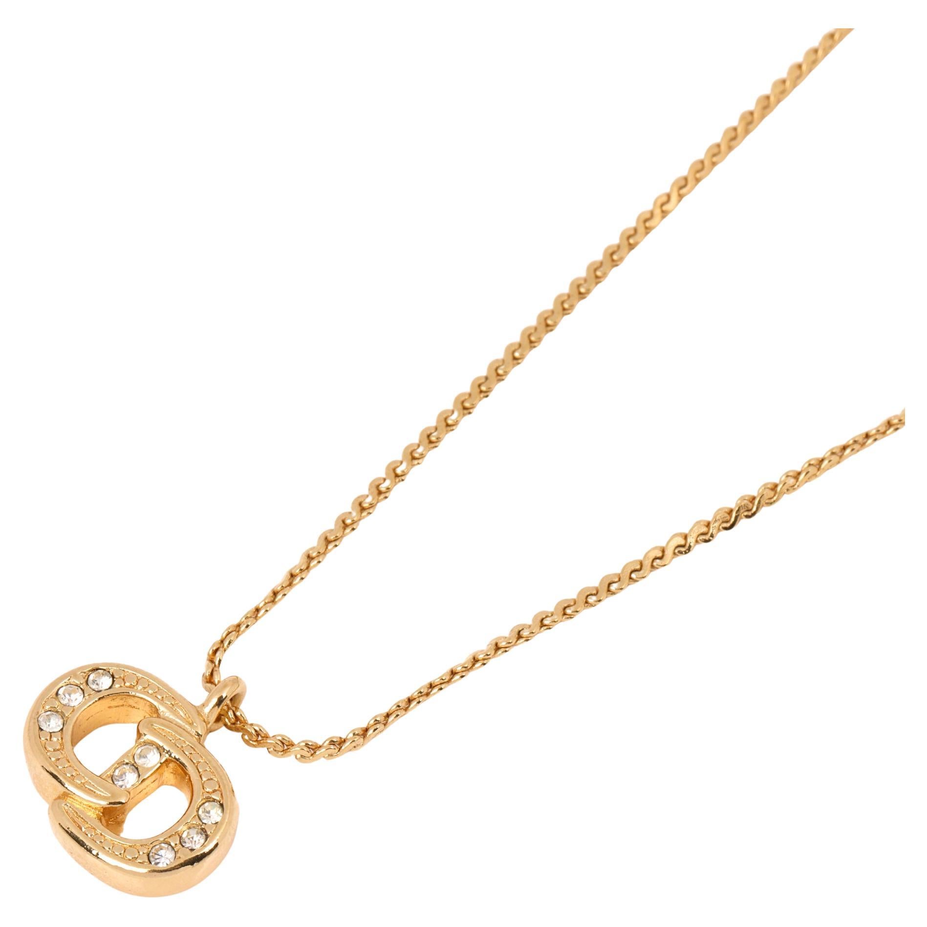 Christian Dior Vintage Jewelled Cross Pendant Necklace at 1stDibs