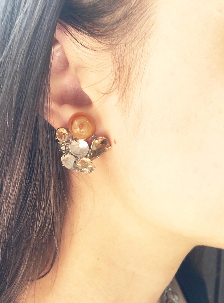 Christian Dior Crystal Necklace and Earrings Set Fine Estate Jewelry