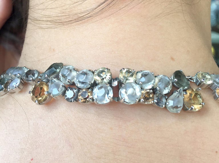 Christian Dior Crystal Necklace and Earrings Set Fine Estate Jewelry