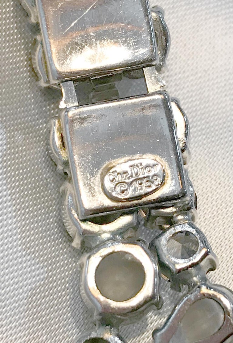 Christian Dior Crystal Necklace and Earrings Set Fine Estate Jewelry