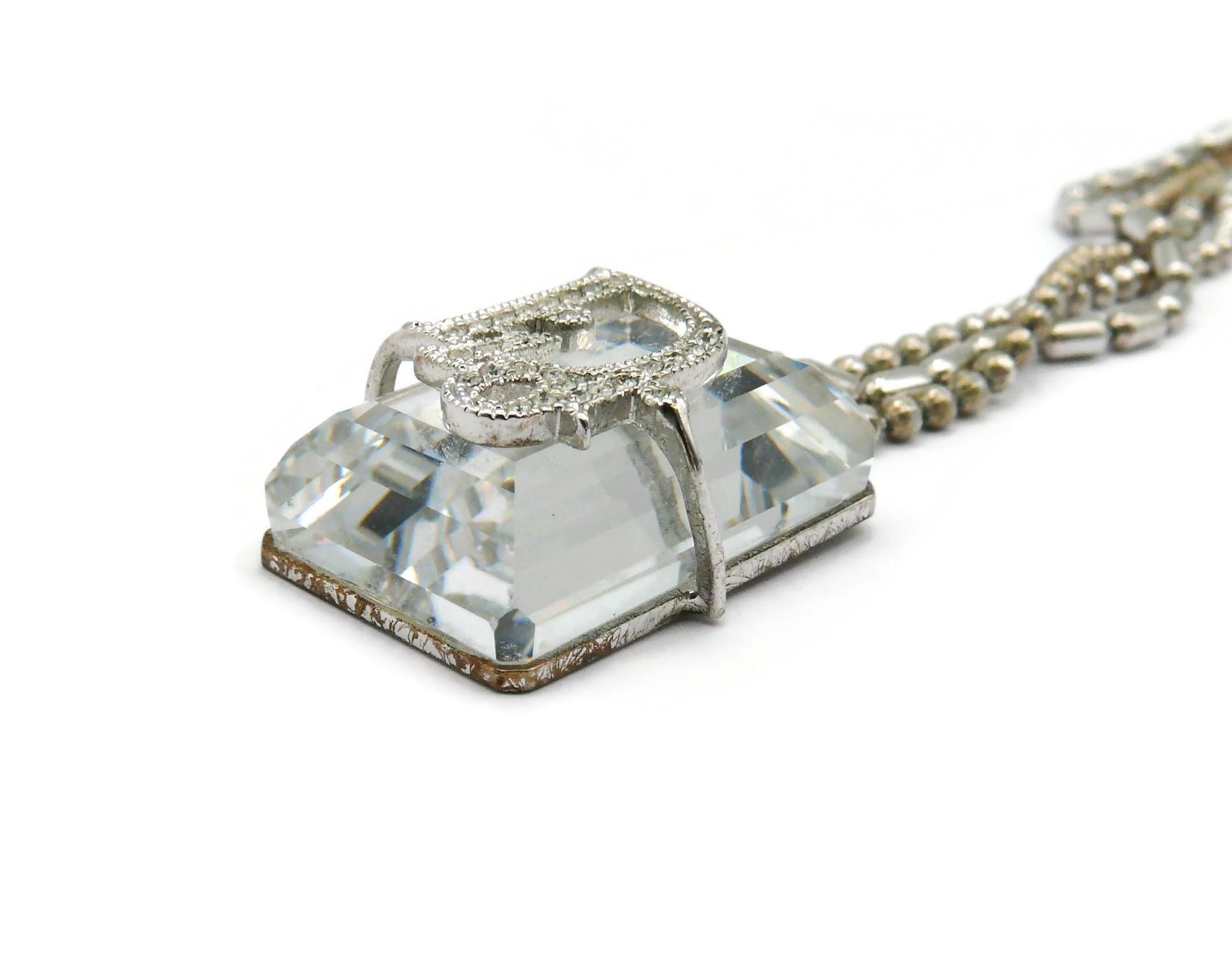 CHRISTIAN DIOR Crystal Pendant Necklace For Sale 12
