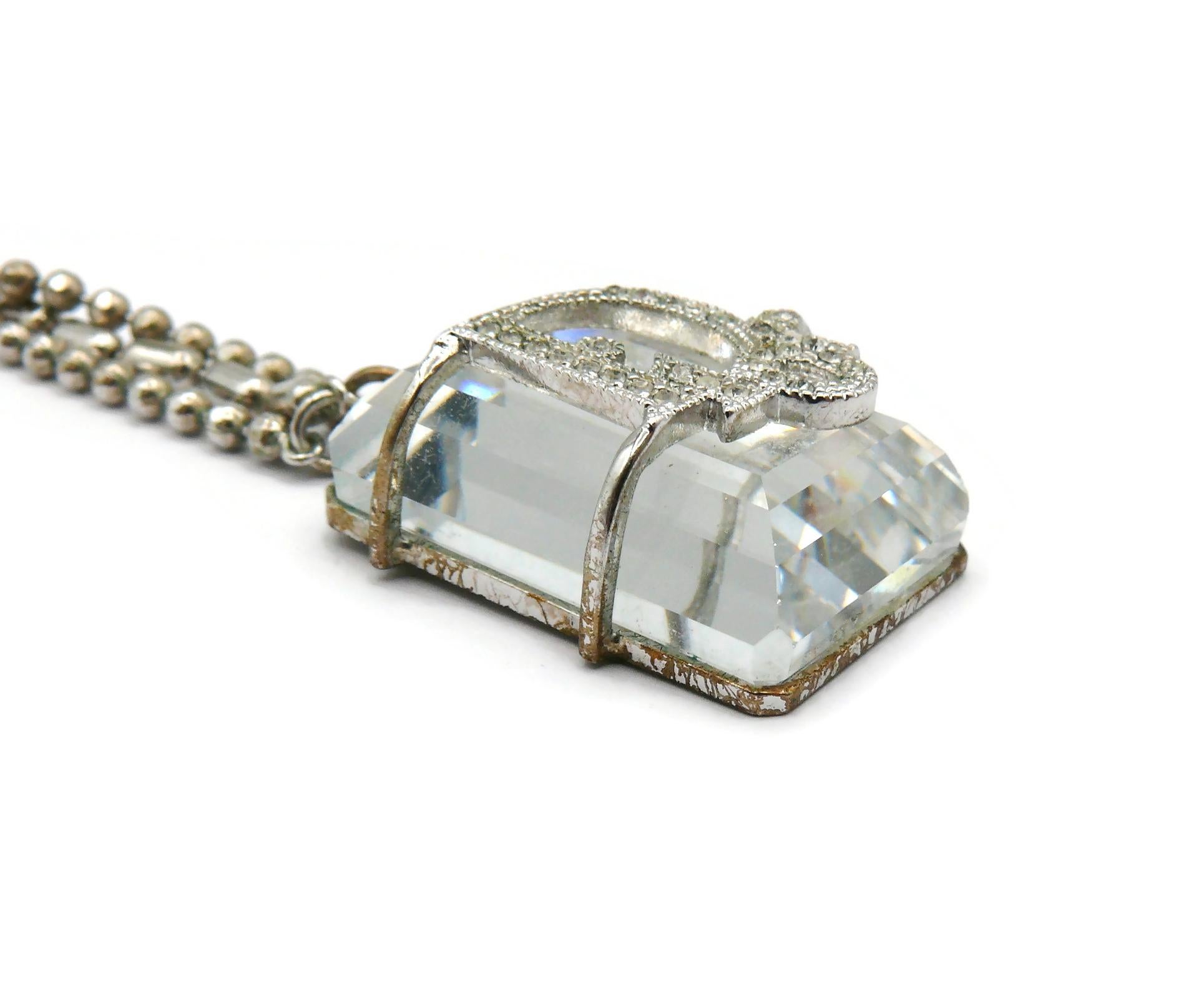 CHRISTIAN DIOR Crystal Pendant Necklace For Sale 13