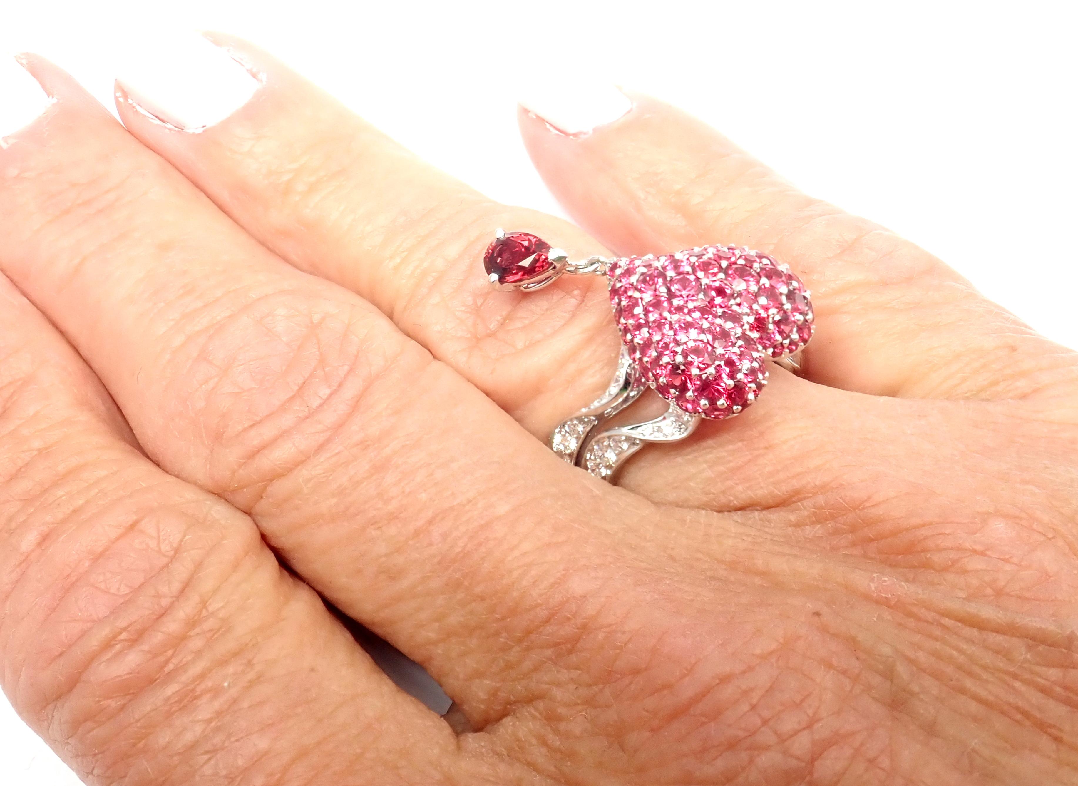 Christian Dior Cupidon Diamond Ruby Red Spinel Heart Ring 2