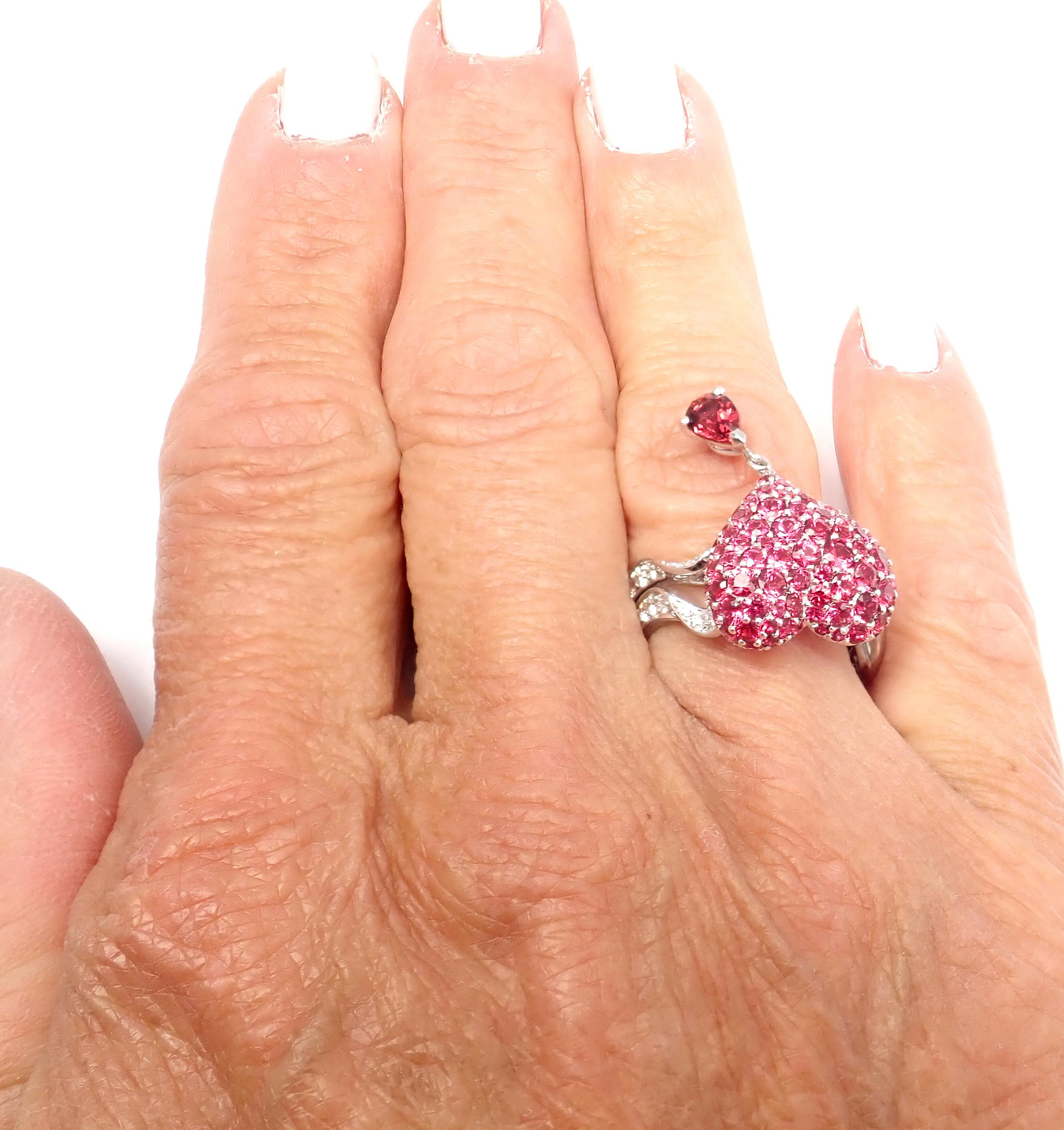 Christian Dior Cupidon Diamond Ruby Red Spinel Heart Ring 1