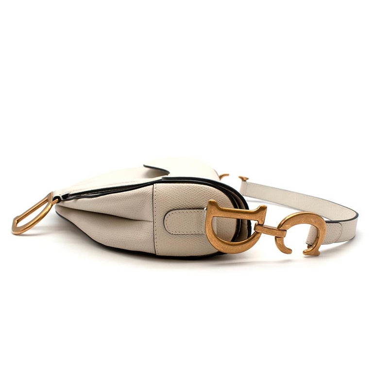 Christian Dior Current Season Latte Grained Calfskin Saddle Bag at