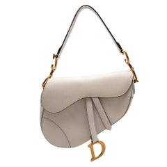 Christian Dior Current Season Latte Grained Calfskin Saddle Bag