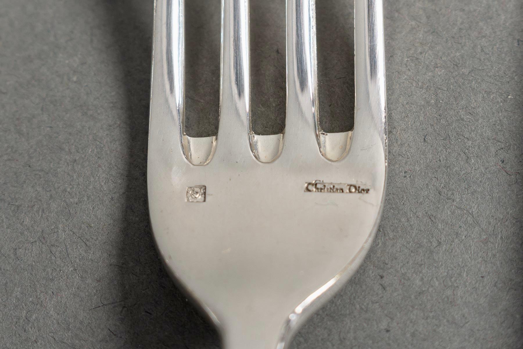 Christian Dior - Besteck Set Rond Point Alma Plated Silver 89 Pieces im Zustand „Gut“ in Boulogne Billancourt, FR