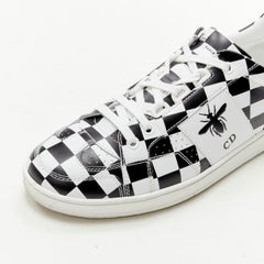 CHRISTIAN DIOR D-Bee black white checker CD BEE logo low top sneaker EU36