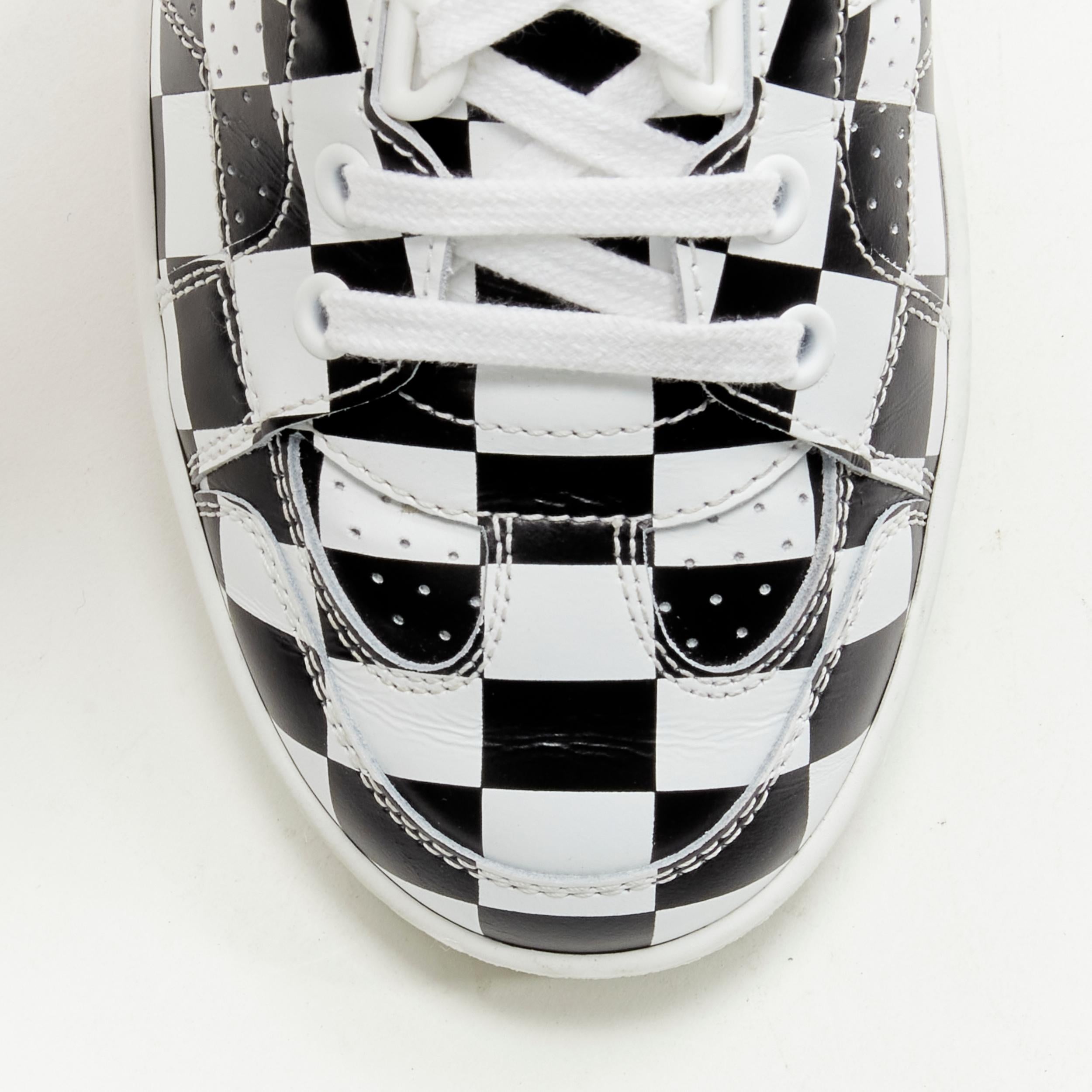 Women's CHRISTIAN DIOR D-Bee black white checker CD BEE logo low top sneaker EU36
