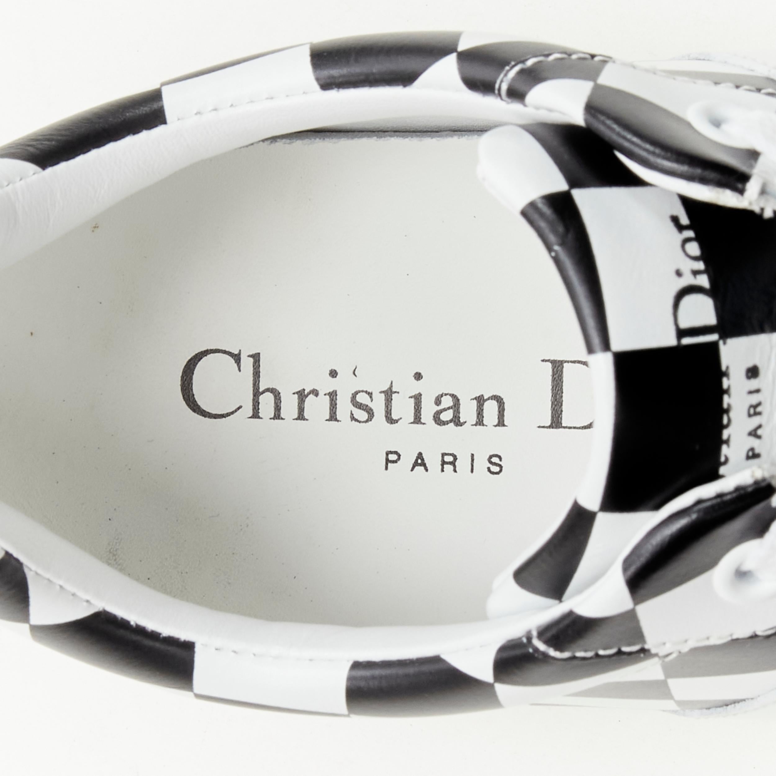 CHRISTIAN DIOR D-Bee black white checker CD BEE logo low top sneaker EU36 2