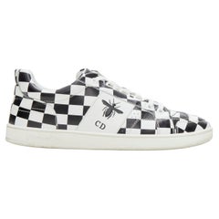 CHRISTIAN DIOR D-Bee black white checker CD BEE logo low top sneaker EU36