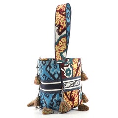 Christian Dior D-Bubble Bucket Bag Multicolor Paisley Embroidery