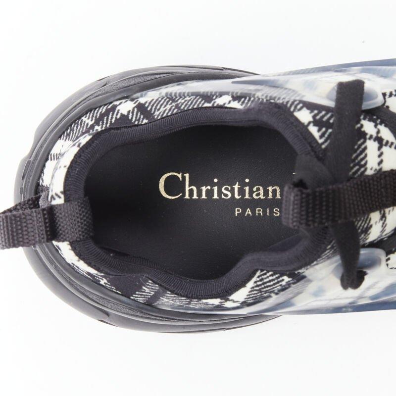 CHRISTIAN DIOR D Connect noir blanc à carreaux chunky sole sneaker EU38 US8 en vente 5
