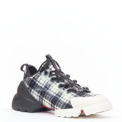 CHRISTIAN DIOR D Connect black white check chunky sole sneaker EU38 US8