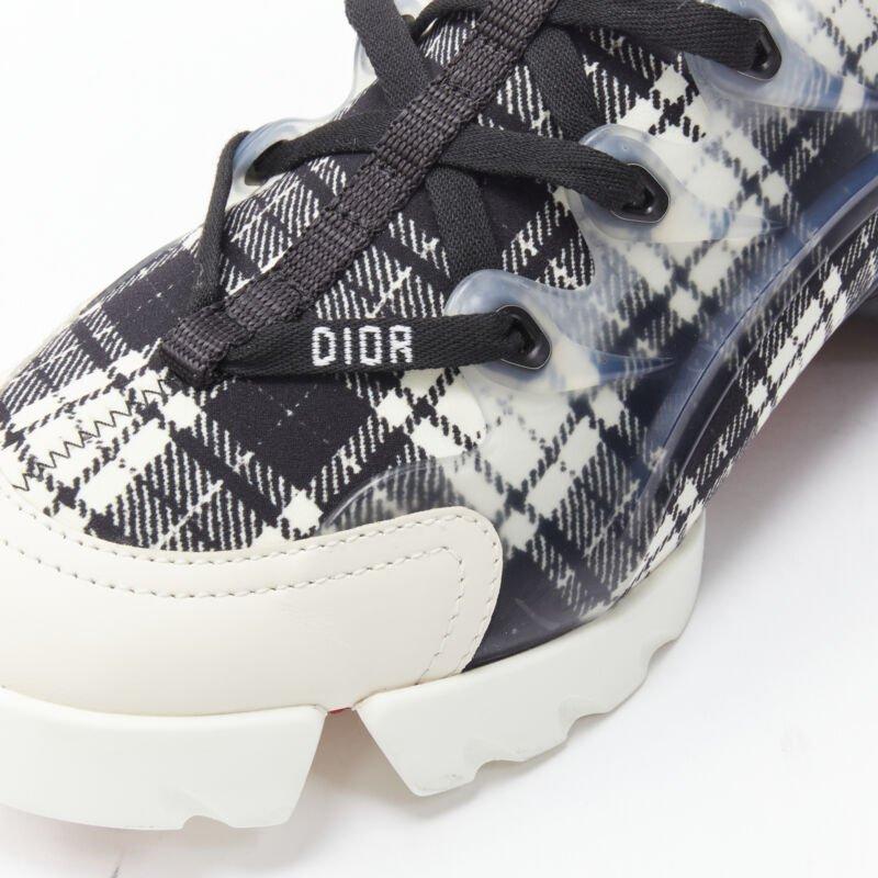 CHRISTIAN DIOR D Connect noir blanc à carreaux chunky sole sneaker EU38 US8 en vente 1