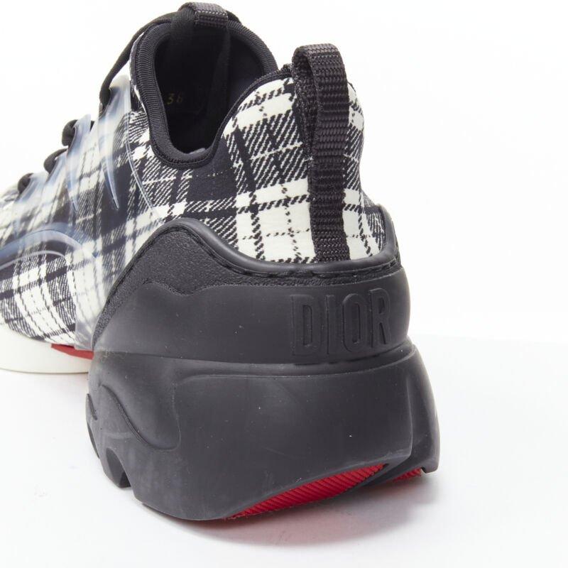 CHRISTIAN DIOR D Connect noir blanc à carreaux chunky sole sneaker EU38 US8 en vente 3