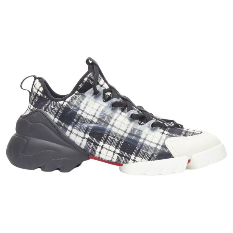 CHRISTIAN DIOR D Connect noir blanc à carreaux chunky sole sneaker EU38 US8 en vente