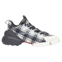 CHRISTIAN DIOR D Connect black white check chunky sole sneaker EU38 US8