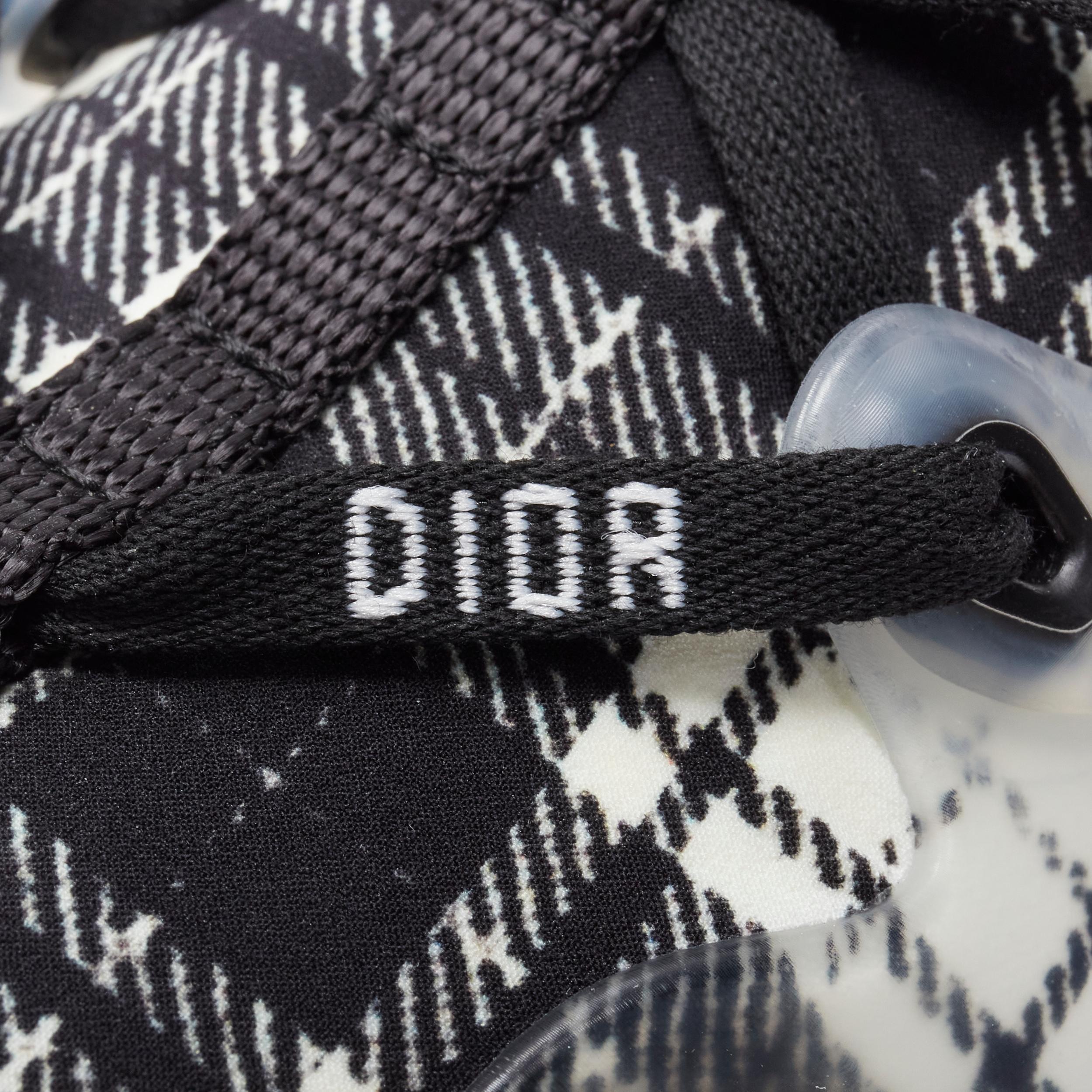 CHRISTIAN DIOR D Connect black white plaid check chunky sole sneaker EU37 US8 In Good Condition For Sale In Hong Kong, NT
