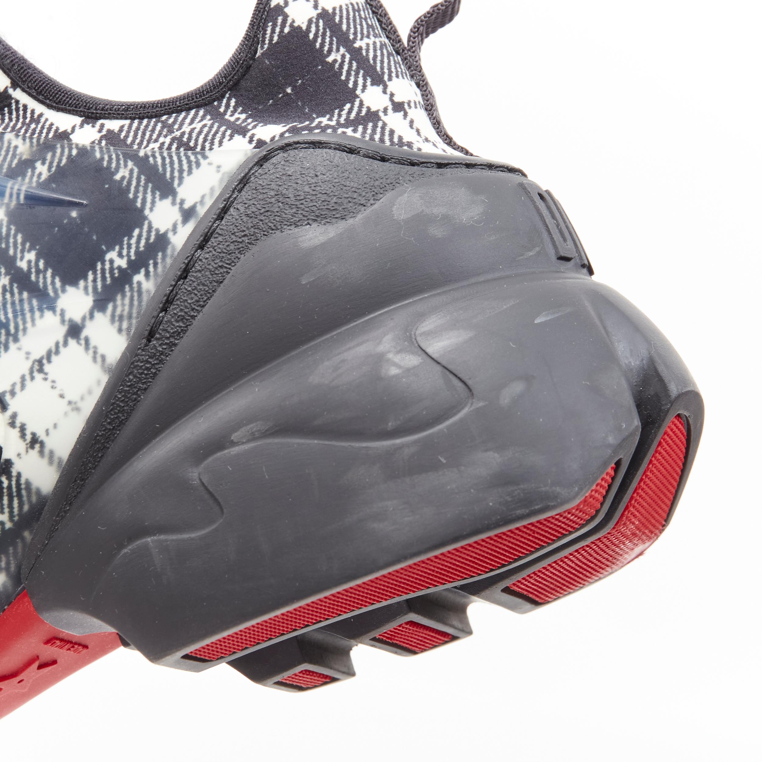 CHRISTIAN DIOR D Connect black white plaid check chunky sole sneaker EU37 US8 For Sale 1