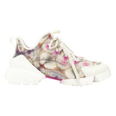 CHRISTIAN DIOR D-Connect Kalediorscope print white low top chunky sneaker EU37.5