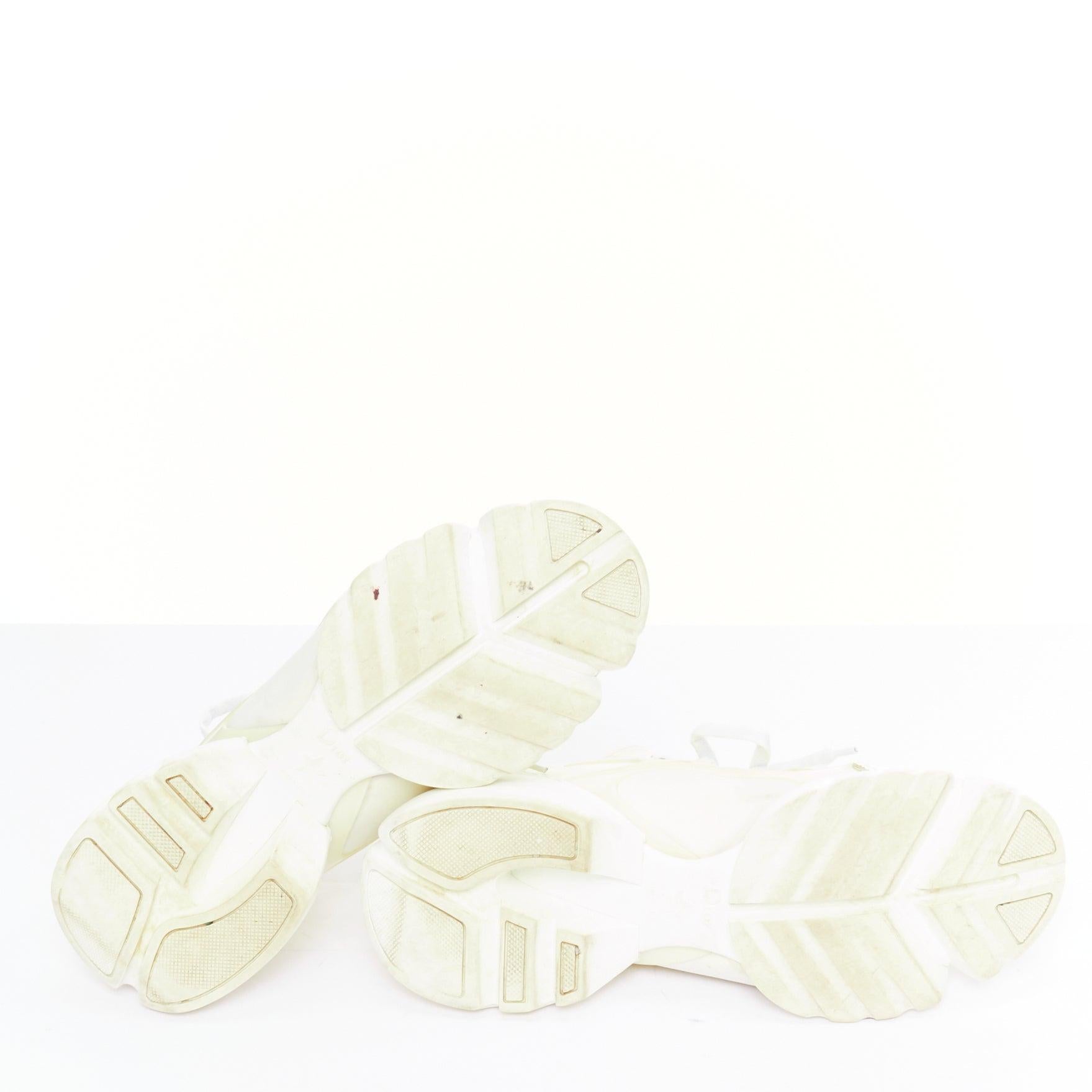 CHRISTIAN DIOR D-Connect blanc crème caoutchouc baskets EU38 en vente 6