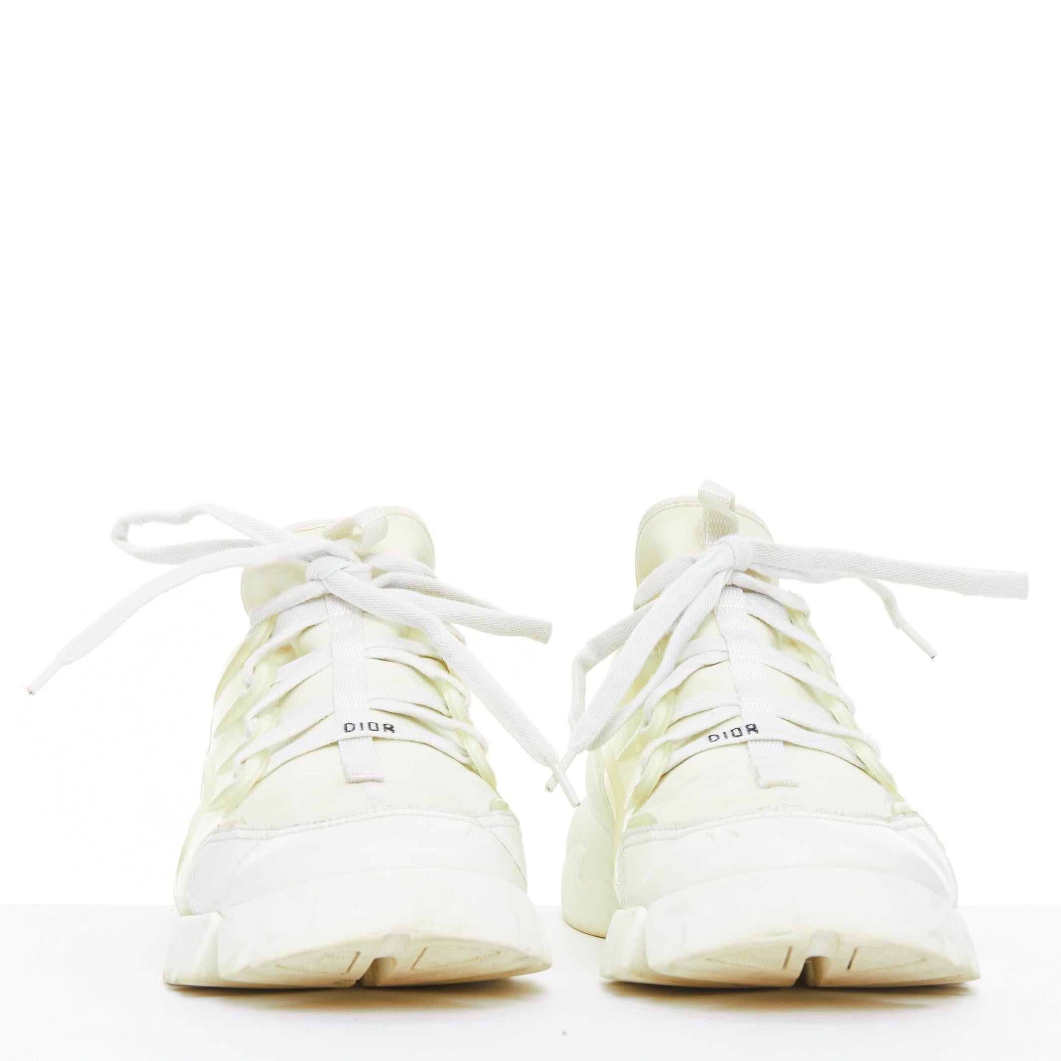 Blanc CHRISTIAN DIOR D-Connect blanc crème caoutchouc baskets EU38 en vente