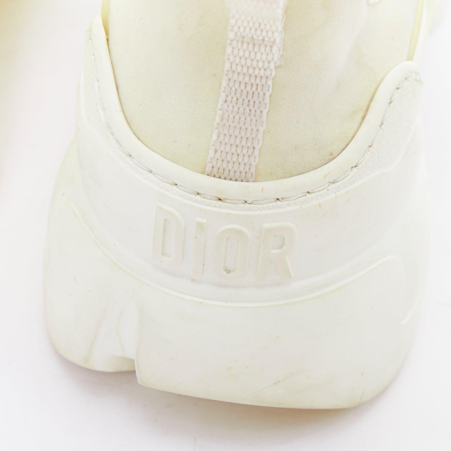 CHRISTIAN DIOR D-Connect blanc crème caoutchouc baskets EU38 en vente 1