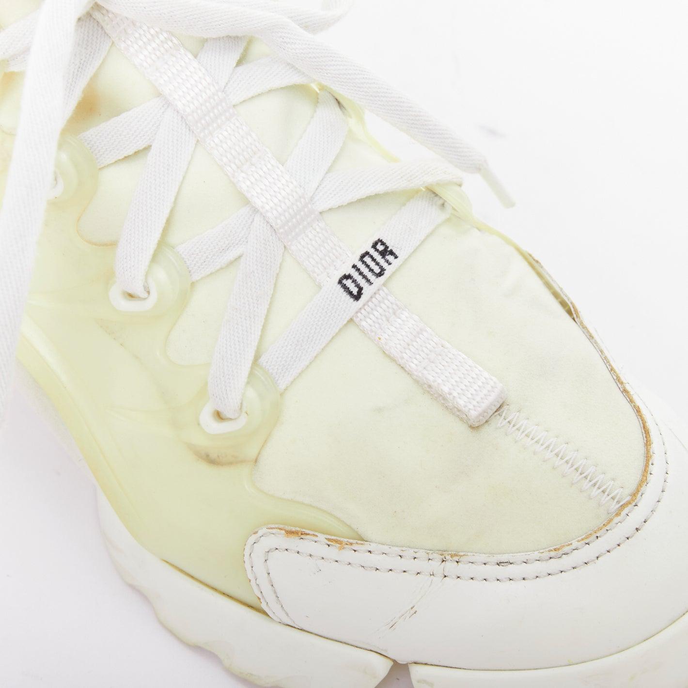 CHRISTIAN DIOR D-Connect blanc crème caoutchouc baskets EU38 en vente 2