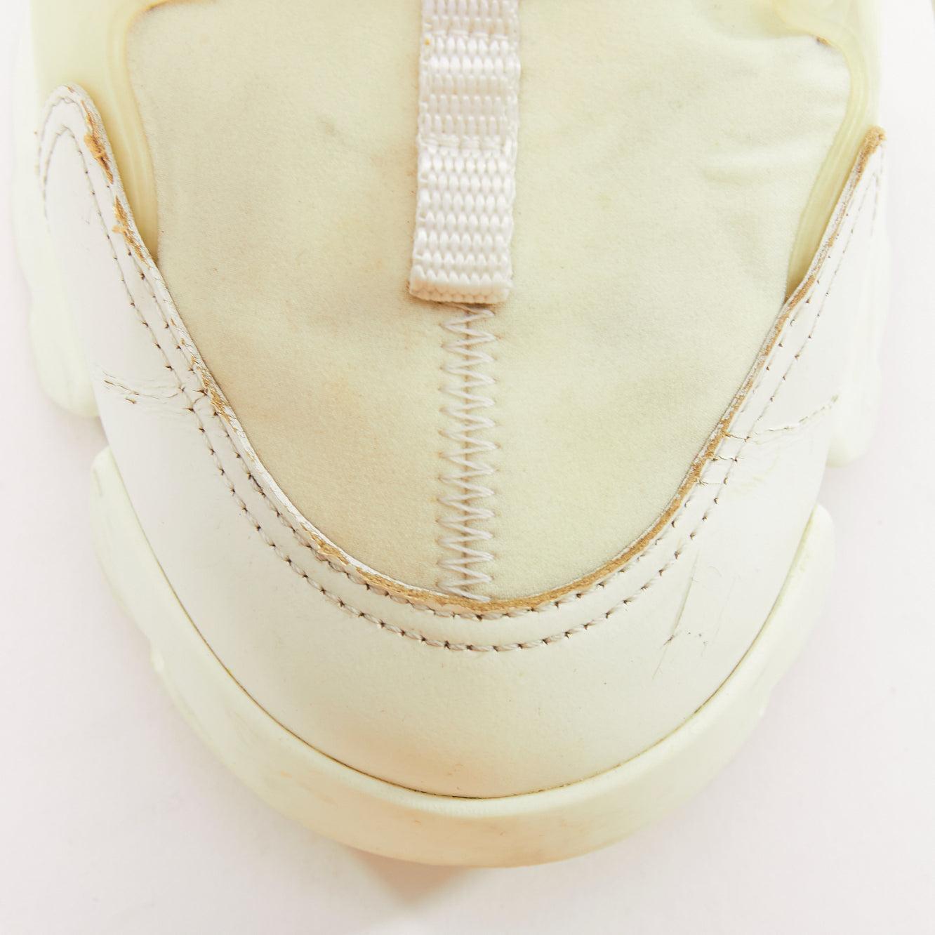 CHRISTIAN DIOR D-Connect blanc crème caoutchouc baskets EU38 en vente 3