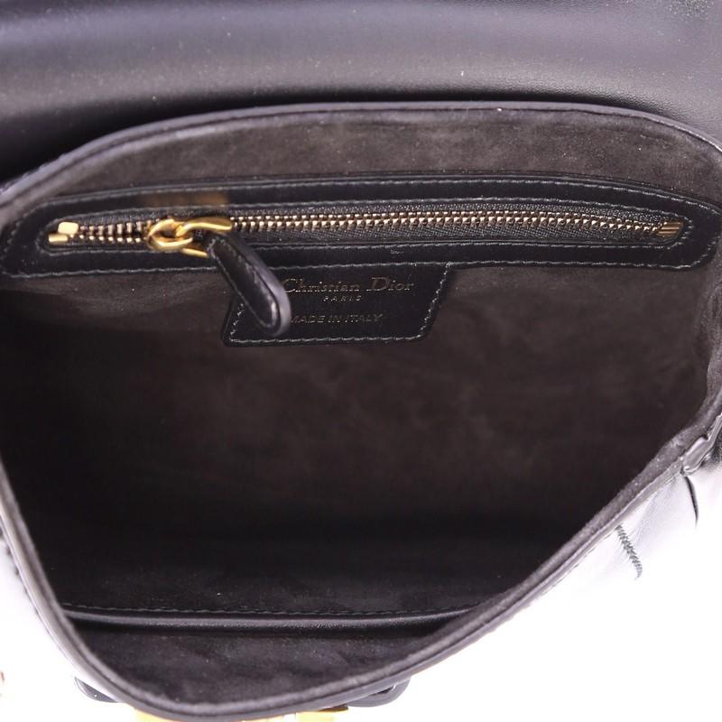 Black Christian Dior D-Fence Saddle Bag Leather Small