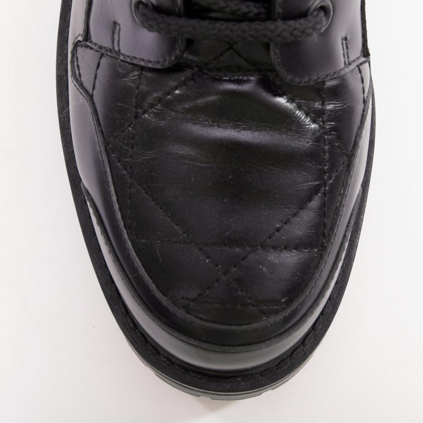 CHRISTIAN DIOR D-Leader black cannage quilted combat boots EU38 im Angebot 1
