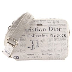 Christian Dior Daniel Arsham Double Zip Crossbody Pouch Newspaper Print L