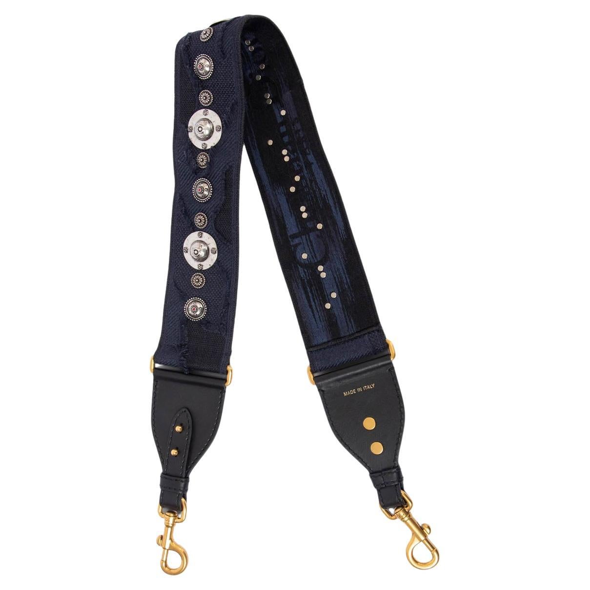 Christian Dior Navy 'Christian Dior Paris' Embroidery Shoulder Strap – Coco  Approved Studio