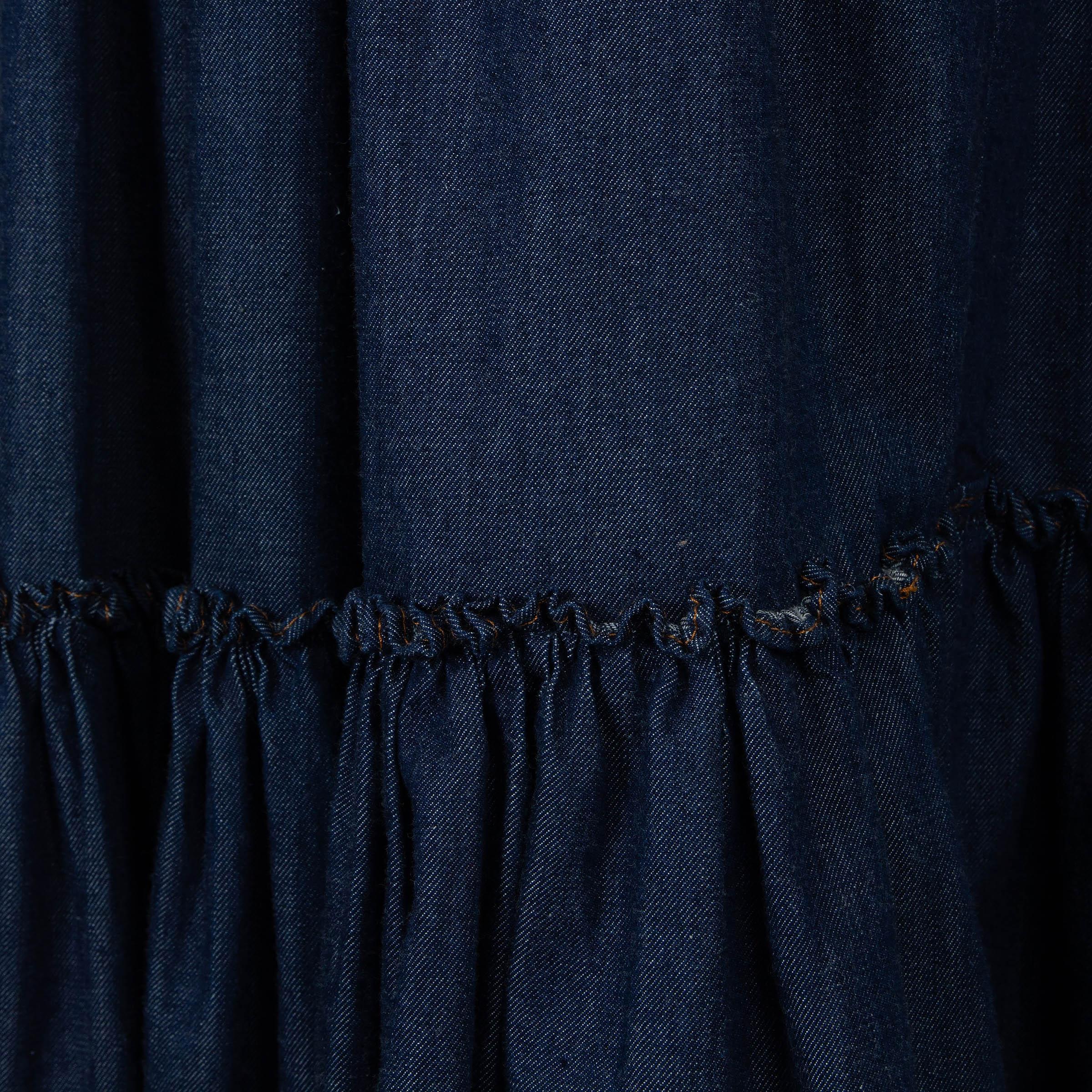 CHRISTIAN DIOR dark blue cotton 2023 DENIM PRAIRIE Skirt XS For Sale 1