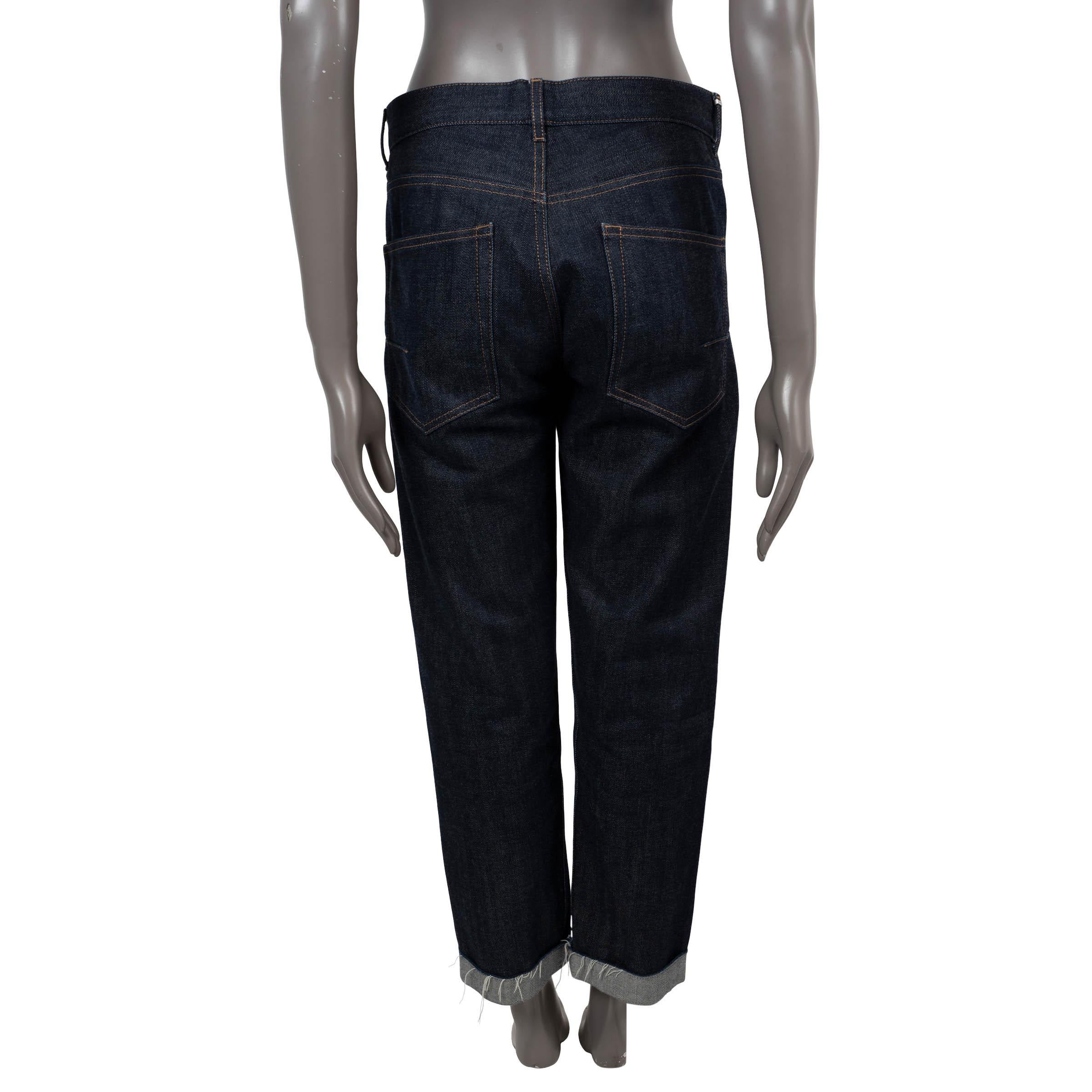CHRISTIAN DIOR Dunkelblaue Baumwoll-Denim-Jeanshose BOYFRIEND aus Baumwolle 36 XS (Schwarz) im Angebot