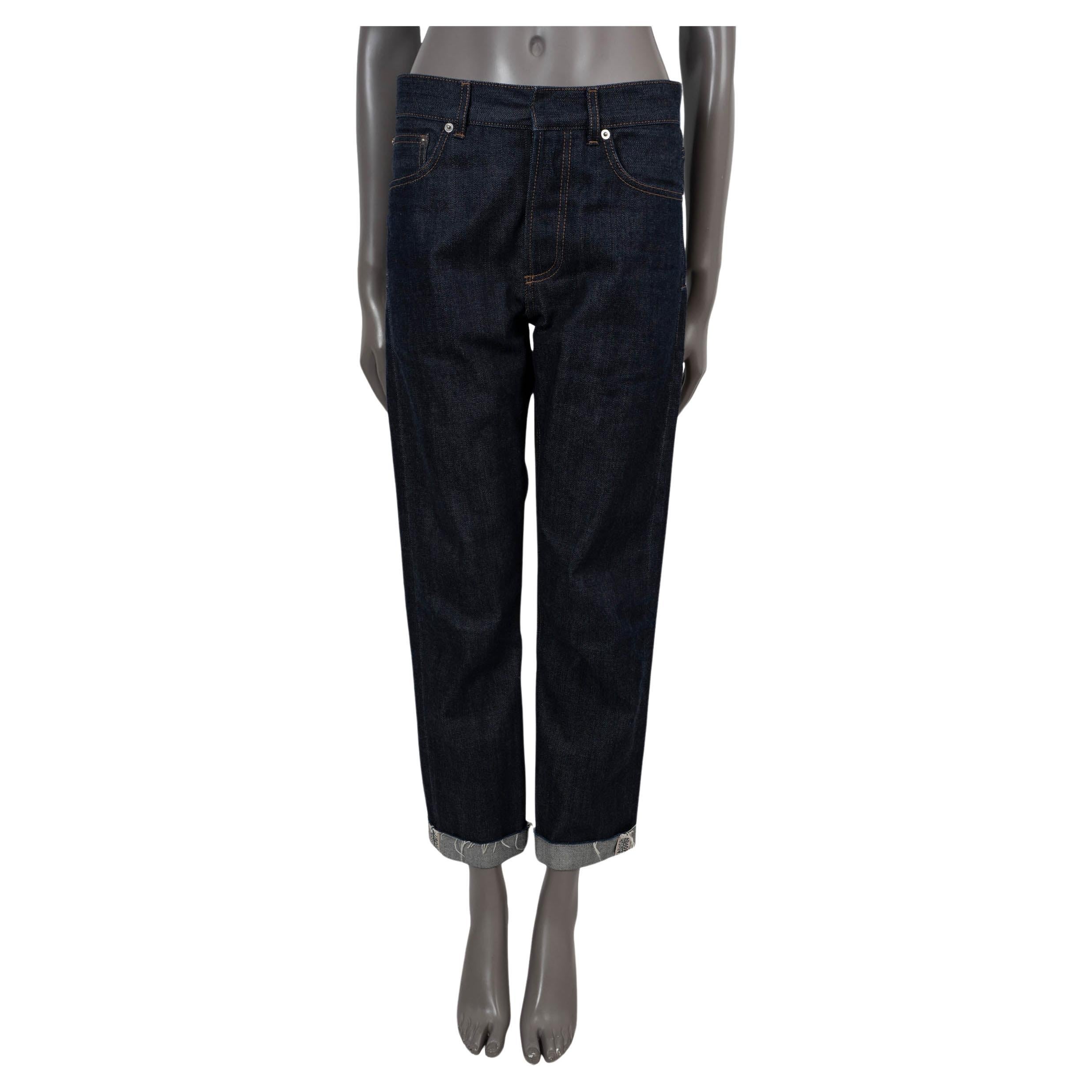 CHRISTIAN DIOR Dunkelblaue Baumwoll-Denim-Jeanshose BOYFRIEND aus Baumwolle 36 XS im Angebot