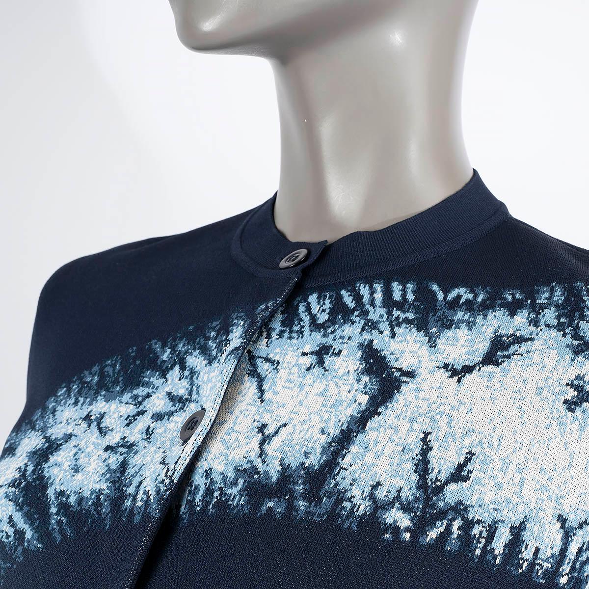 CHRISTIAN DIOR dark blue viscose 2020 TIE-DYE Cardigan Sweater 34 XS For Sale 2
