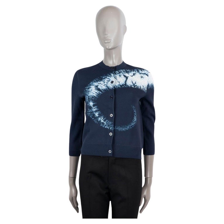 CHRISTIAN DIOR dark blue viscose 2020 TIE-DYE Cardigan Sweater 34