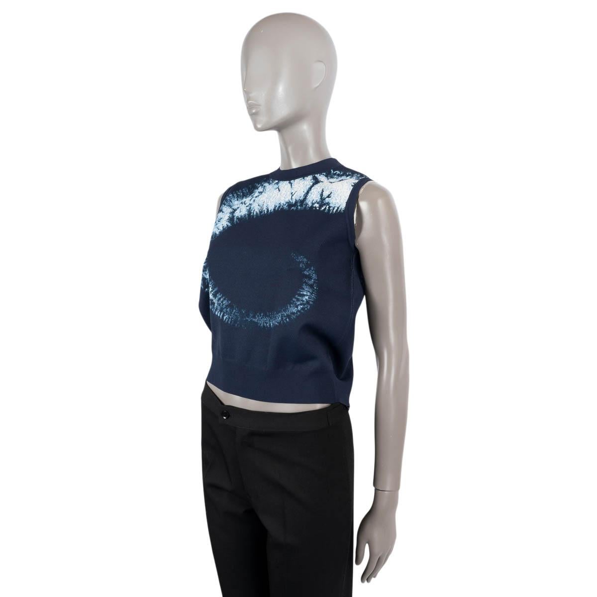 CHRISTIAN DIOR dark blue viscose 2020 TIE-DYE Sweater Vest 36 XS For Sale 1