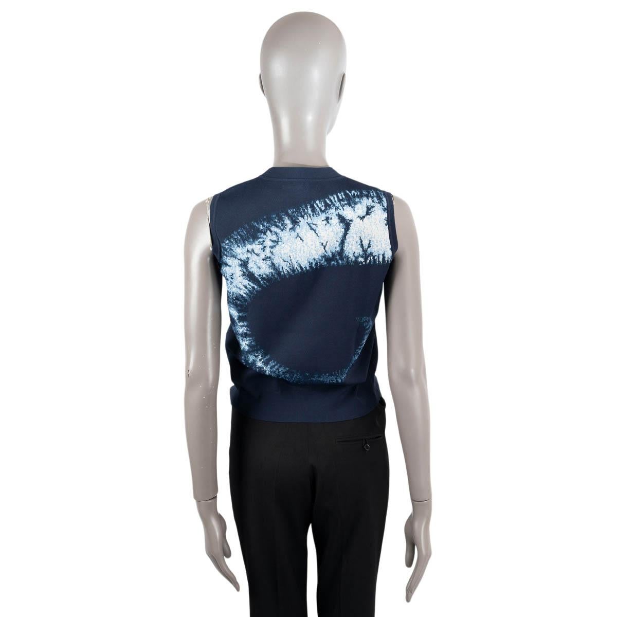 CHRISTIAN DIOR dark blue viscose 2020 TIE-DYE Sweater Vest 36 XS For Sale 2