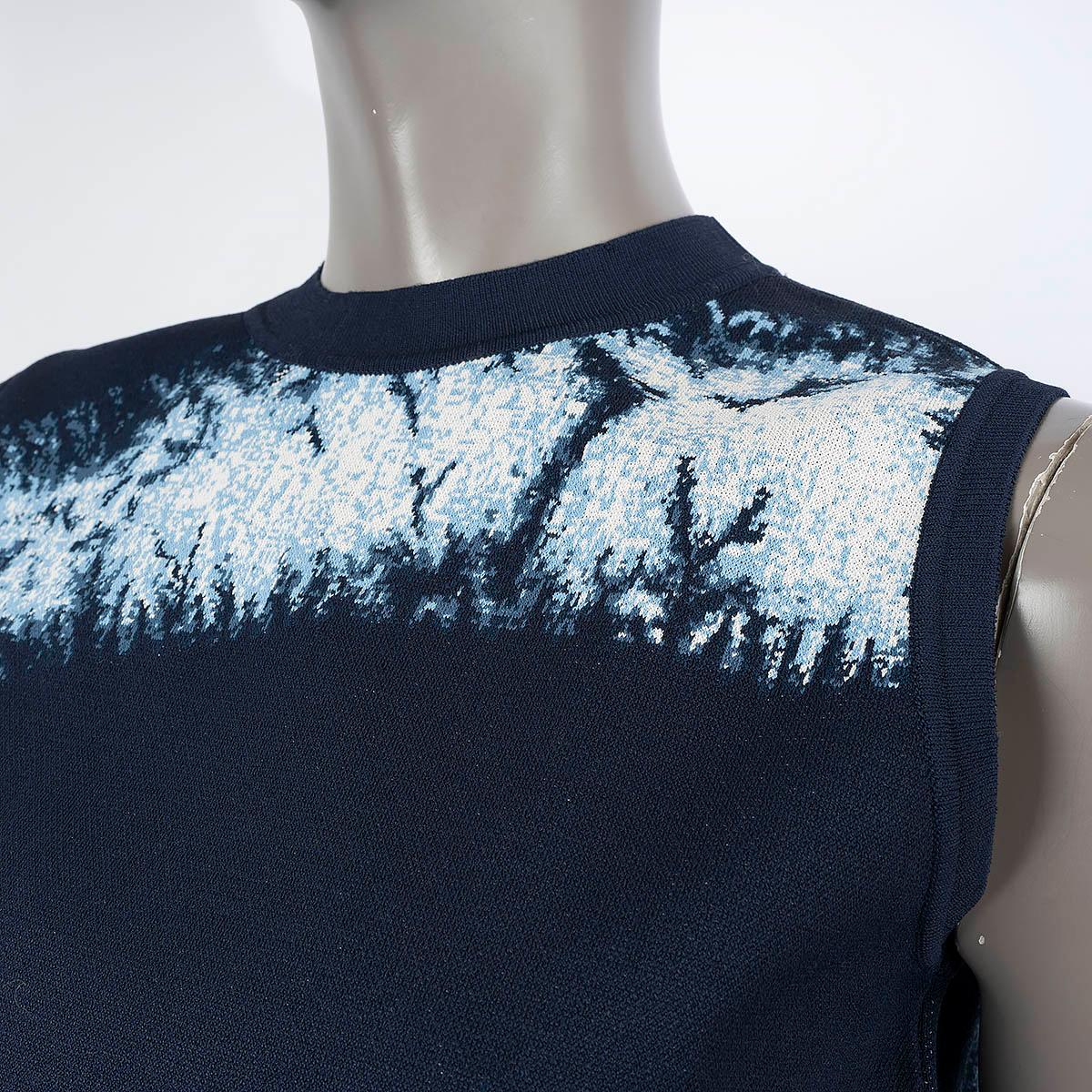 CHRISTIAN DIOR dark blue viscose 2020 TIE-DYE Sweater Vest 36 XS For Sale 3