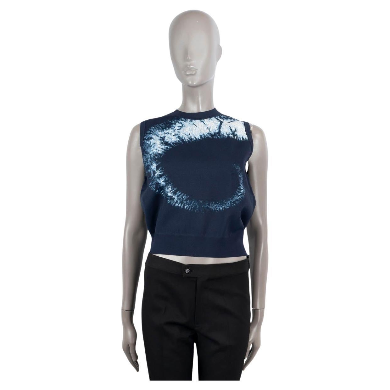CHRISTIAN DIOR azul oscuro viscosa 2020 TIE-DYE Chaleco jersey 36 XS en venta