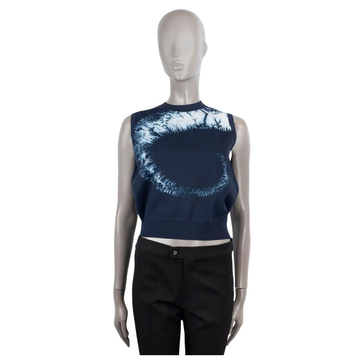 CHRISTIAN DIOR dark blue viscose 2020 TIE-DYE Sweater Vest 36 XS For Sale