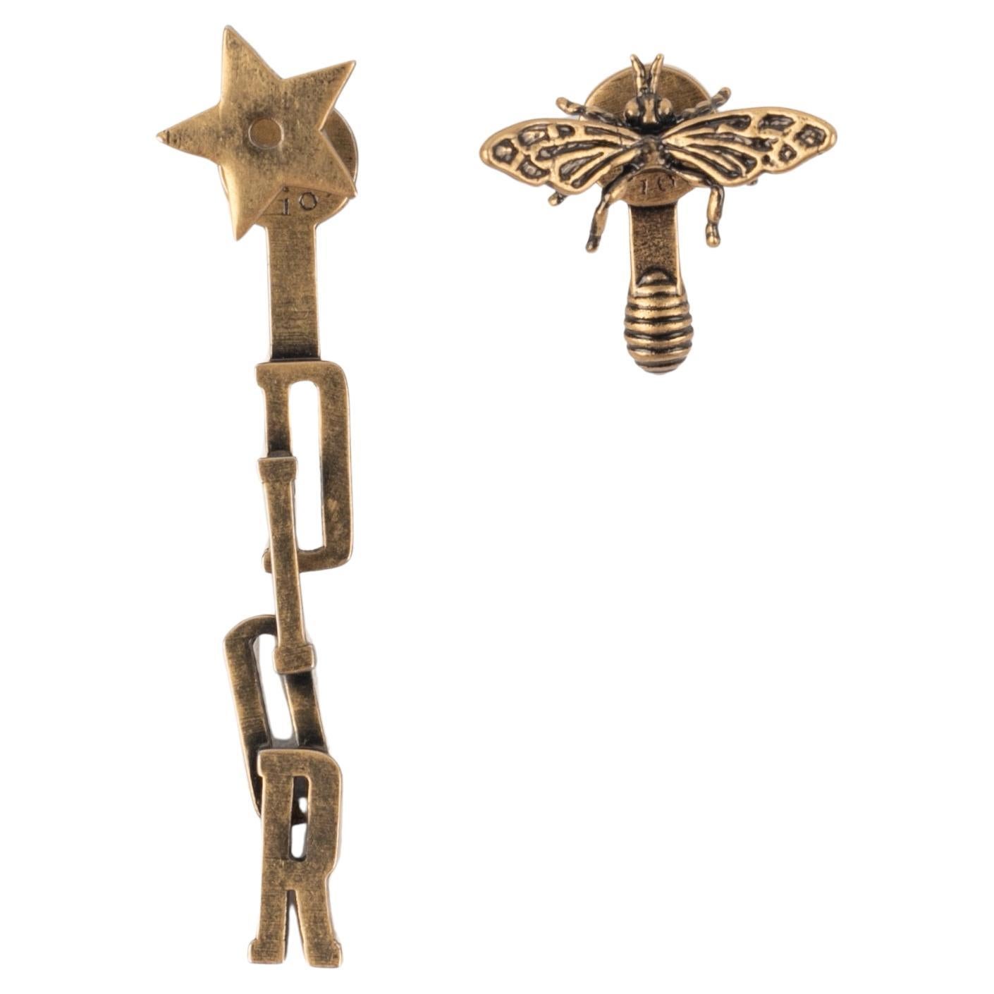 Christian Dior Dark Golden Metal Earrings