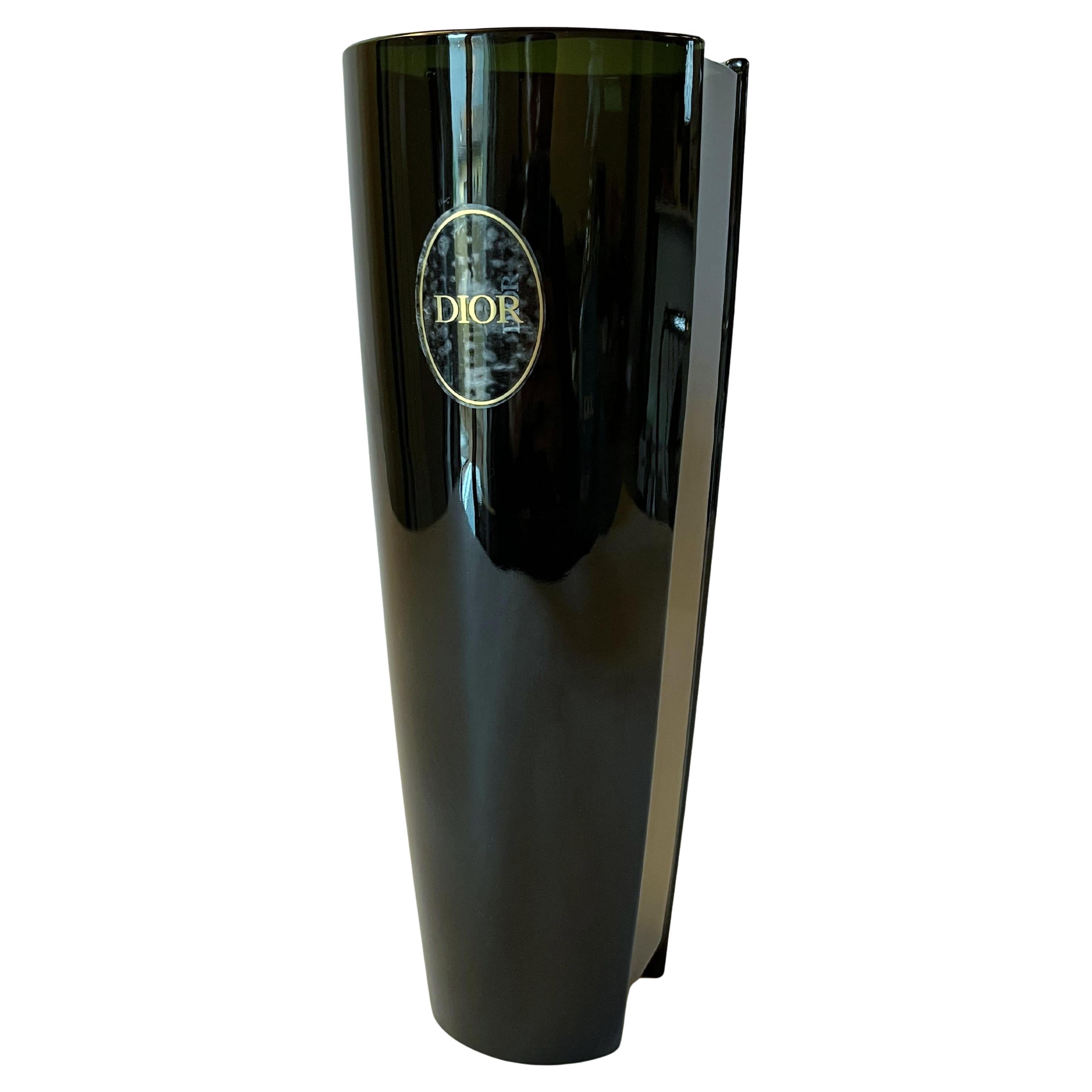 Christian Dior Dark Green Glass Vase